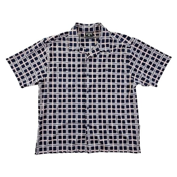 Roca Wear Vintage Y2K Geometric Short Sleeve Button-Up Casual Shirt Men's XL - Picture 1 of 10